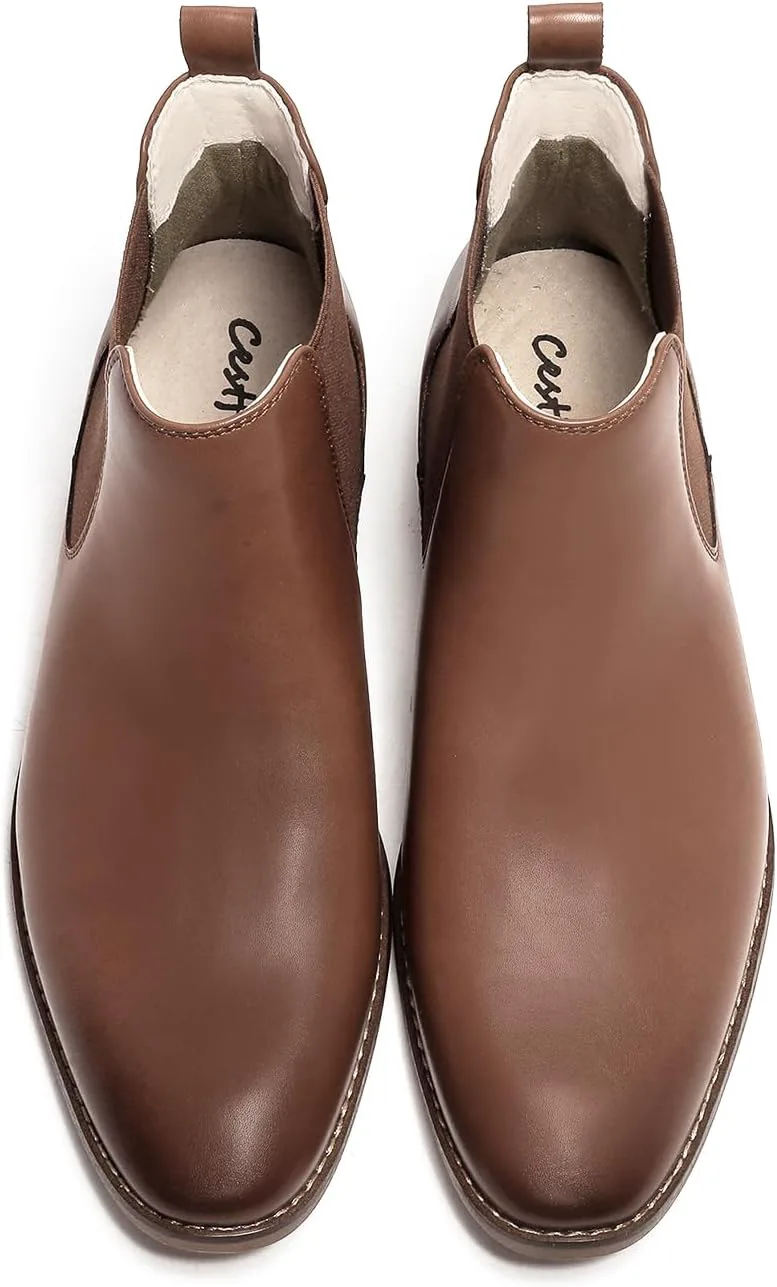 

Мужские челси Cestfini Классические эластичные ботинки Повседневные мужские челси на щиколотку, коричневый