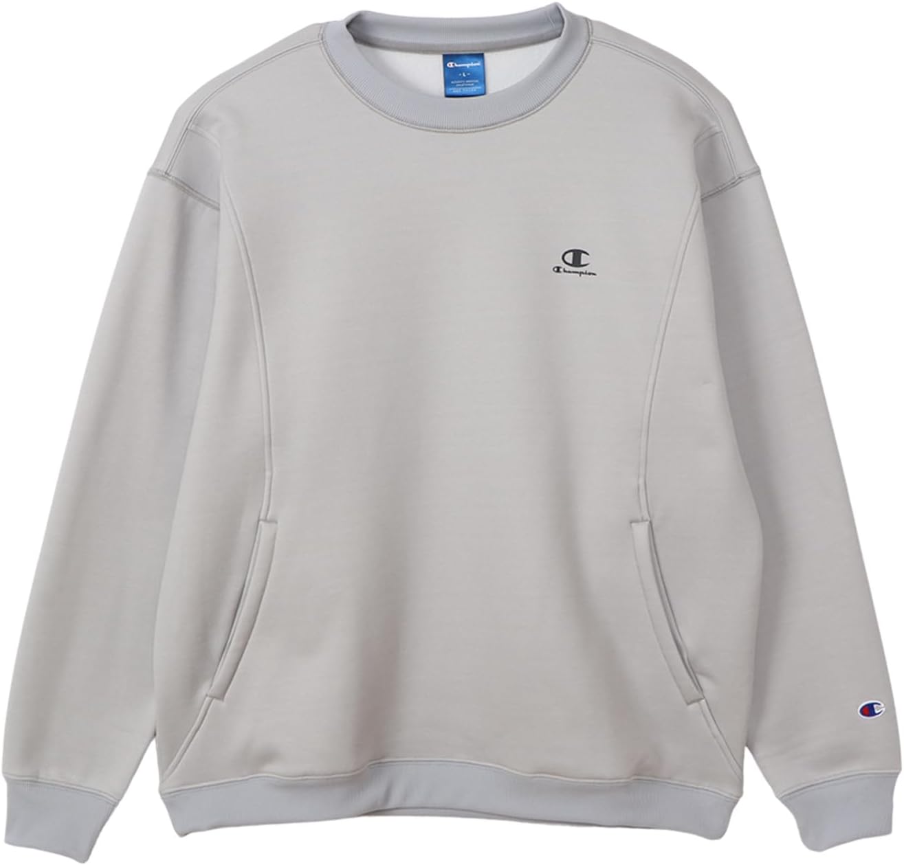 

Мужская толстовка Champion TECH WEAVE(R) C3-AS004 с длинным рукавом, круглым вырезом, свободным кроем, из эластичной теплой махровой ткани с логотипом, серый