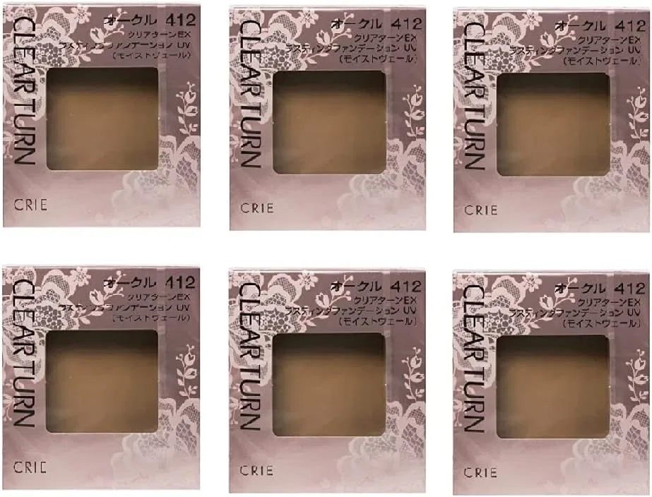 Тональная пудра Creativ Clear Turn EX Lasting Foundation UV (Moist Veil) Refill, набор 6 шт, прозрачная