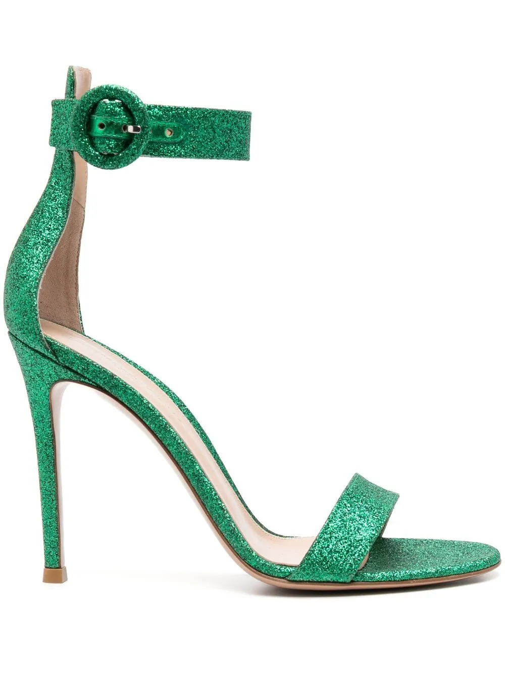Босоножки Portofino 105 с блестками Gianvito Rossi, зеленый