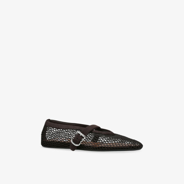 Балетки Azzedine Alaia Ballerina из сетки и замши, коричневый