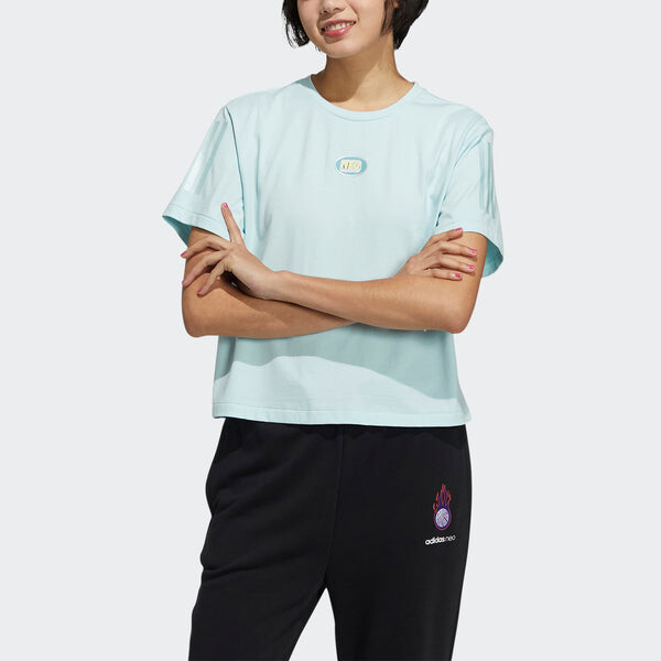 Футболка neo july tee 3 leisure sports short sleeve green Adidas, зеленый — фото 2