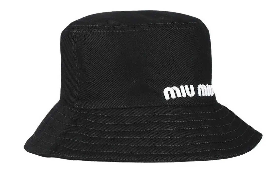 MIU MIU Черная женская панама из полиэстера, Black — фото 3