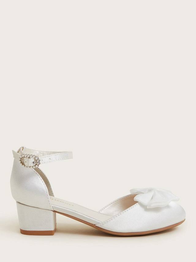 

Детские туфли на каблуке из сатина и тюля Monsoon, White