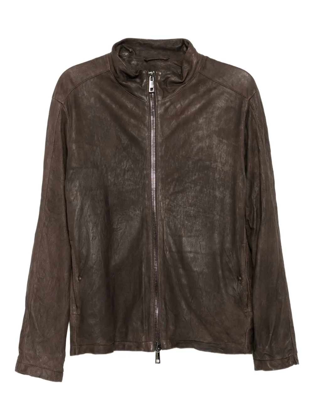 

Кожаная куртка на молнии Giorgio Brato, коричневый