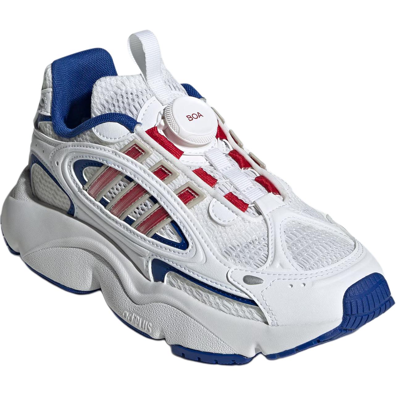 Низкие противоскользящие износостойкие детские кроссовки Ozmillen Adidas Originals, белый/синий — фото 3