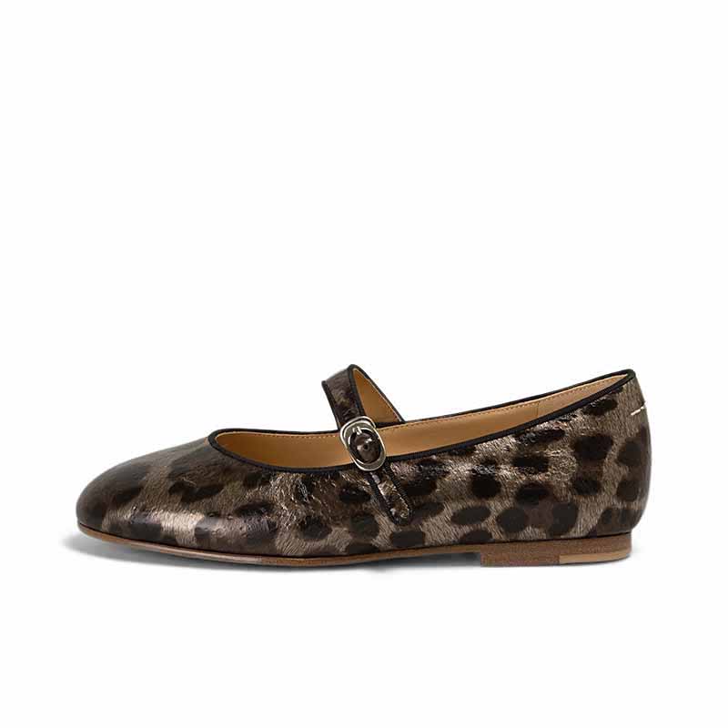SHOEMAKER QUEEN Туфли Мэри Джейн женские, масляно-воск, с леопардовым принтом