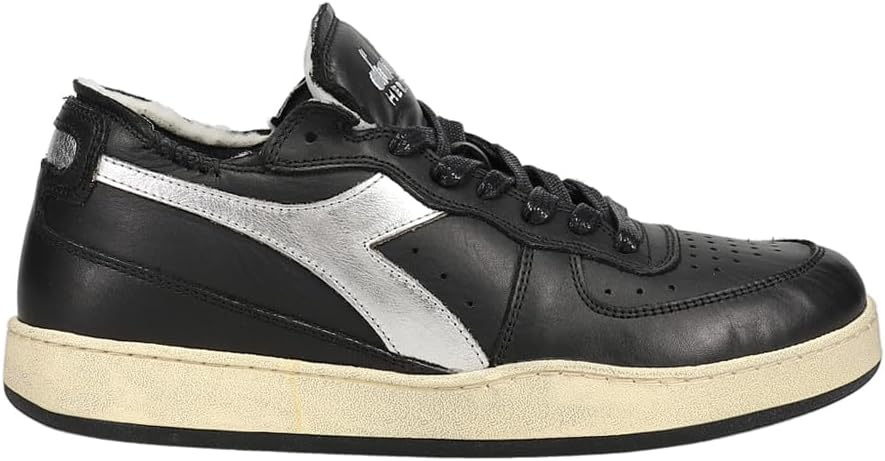 Мужские кроссовки Diadora Mi Basket Row Cut New Moon Metallic на шнуровке, повседневные - черные