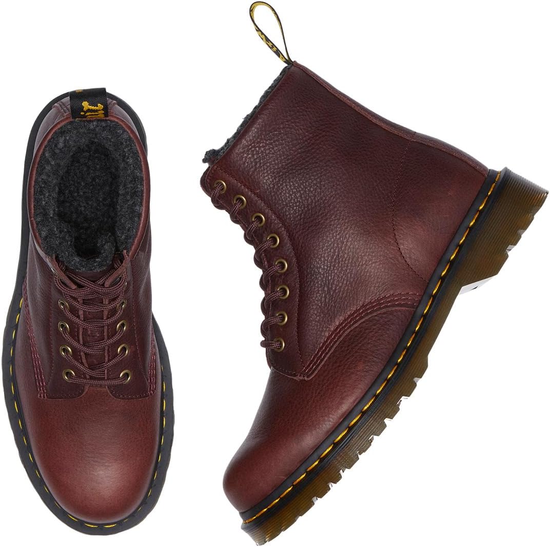 Ботинки Dr. Martens 1460 Warm Wair Grizzly, красный — фото 2
