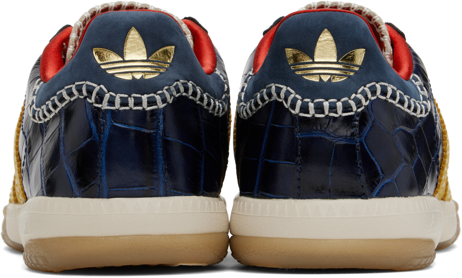 Кроссовки Adidas Originals Edition MN Samba желто-синего цвета Wales Bonner, St fade gold/St fade gold/Collegiate navy — фото 2