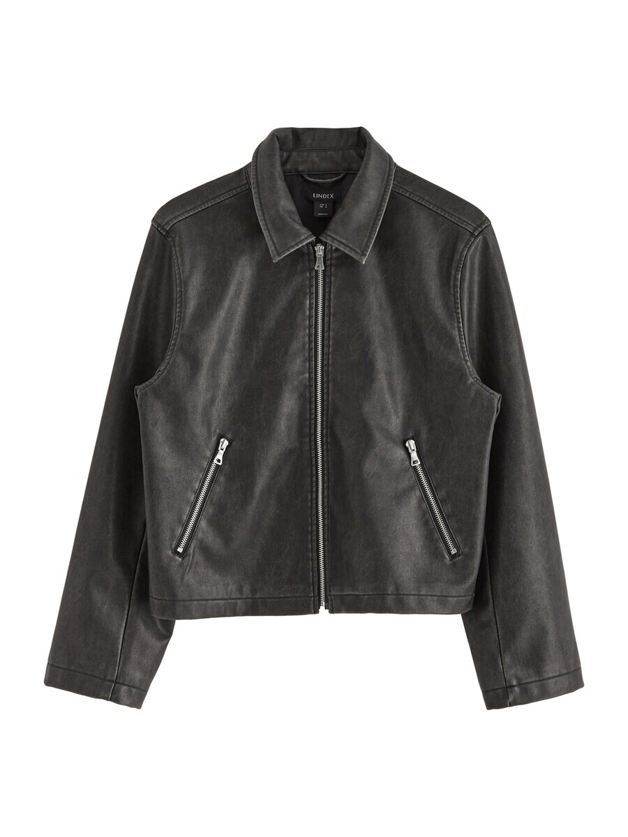 

Кожаная куртка Lindex Between-Season Jacket Cleo, черный