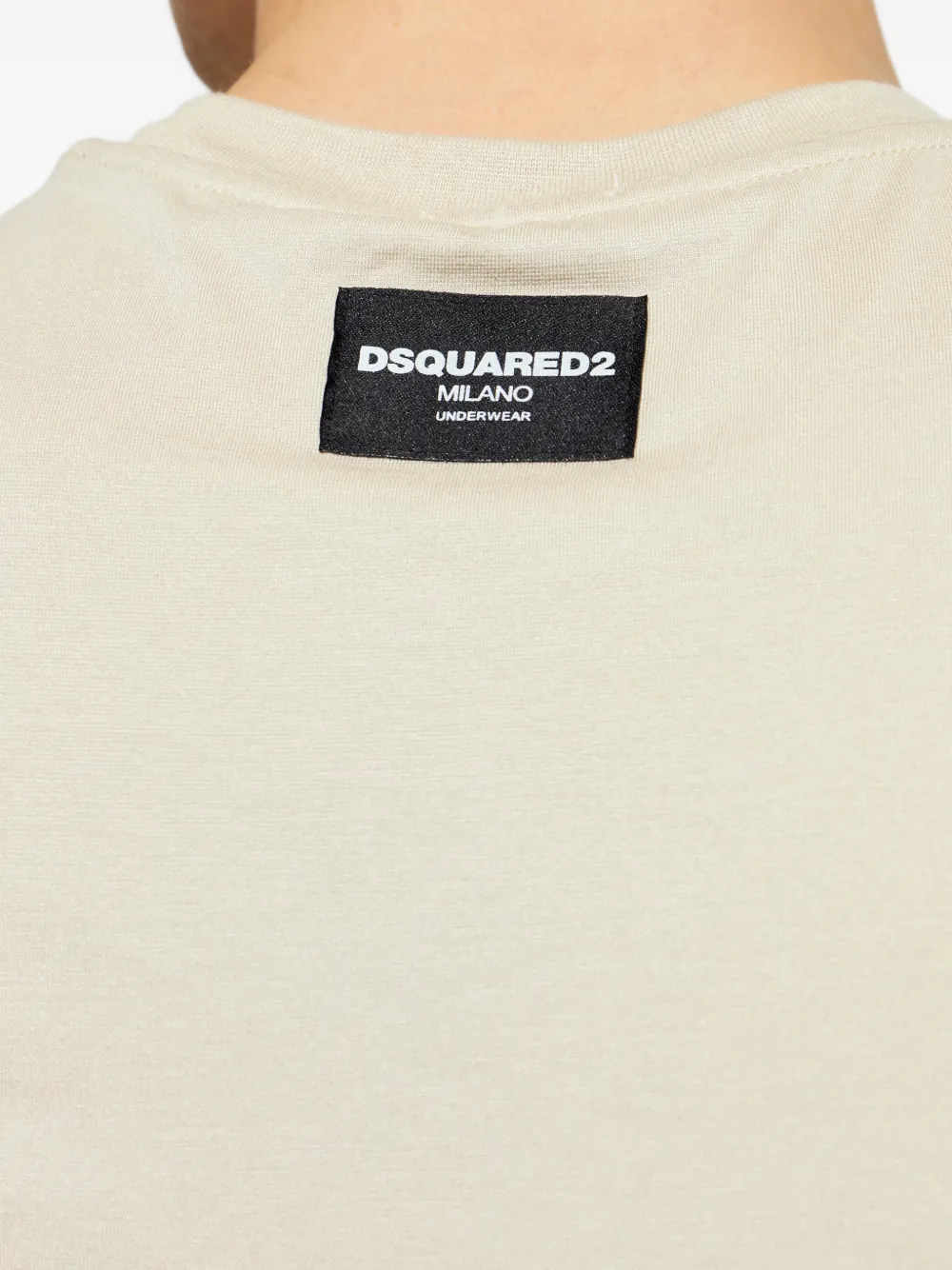 Футболка с круглым вырезом и нашивкой-логотипом Dsquared2, бежевый — фото 4
