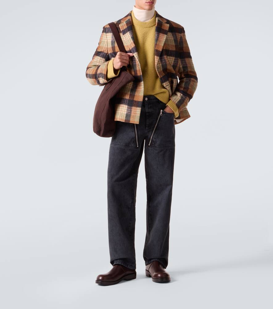 Джинсы с застежкой-молнией широкого кроя Dries Van Noten, Petrol — фото 2
