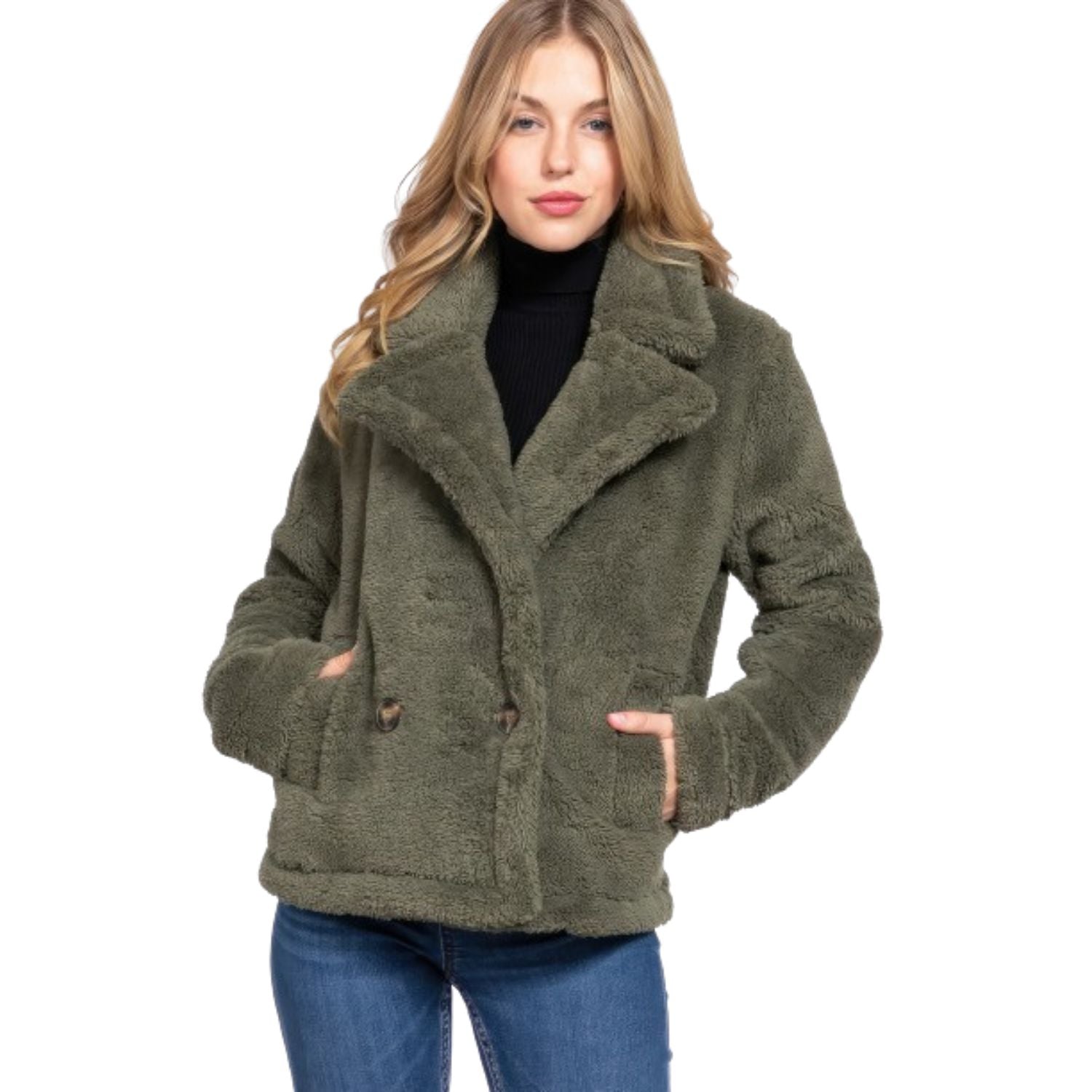 

Куртка из искусственного меха Sherpa FASHNZFAB, оливковый