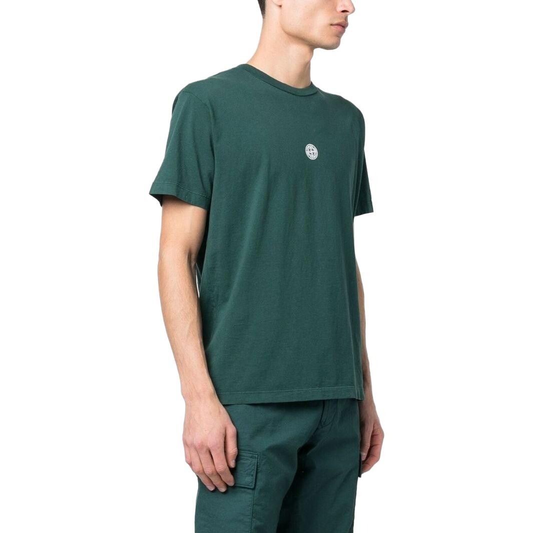 Футболка мужская зеленая Stone Island, зеленый — фото 4