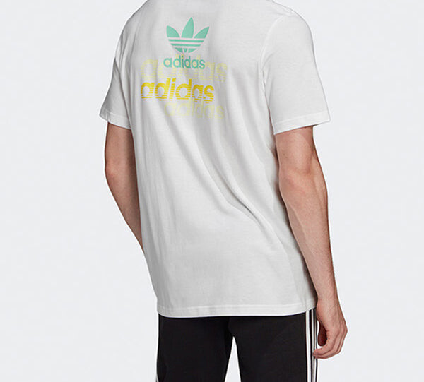 Футболка originals front back sports short sleeve white Adidas, белый — фото 2