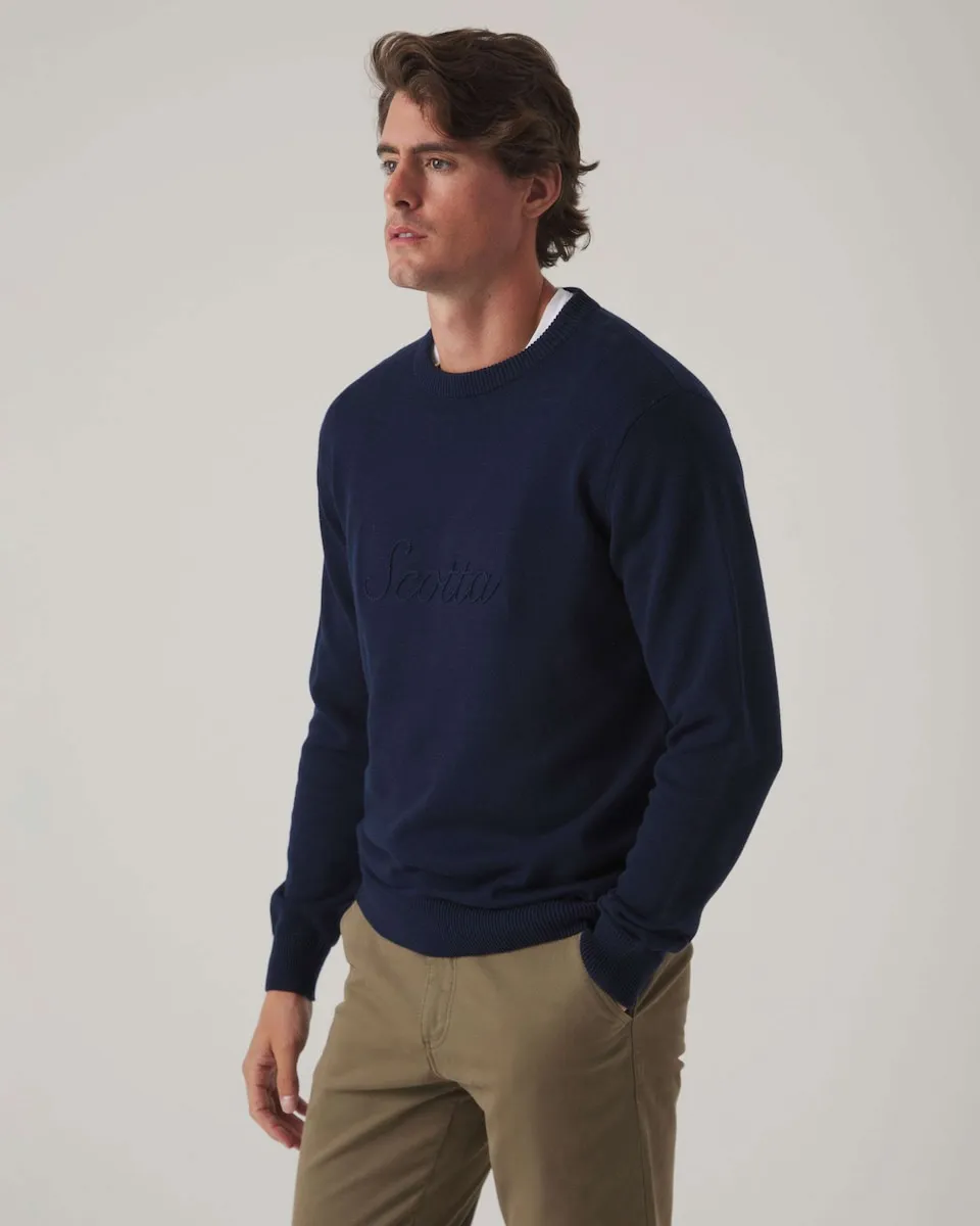 

Мужской джемпер с круглым вырезом, темно-синий Scotta 1985
