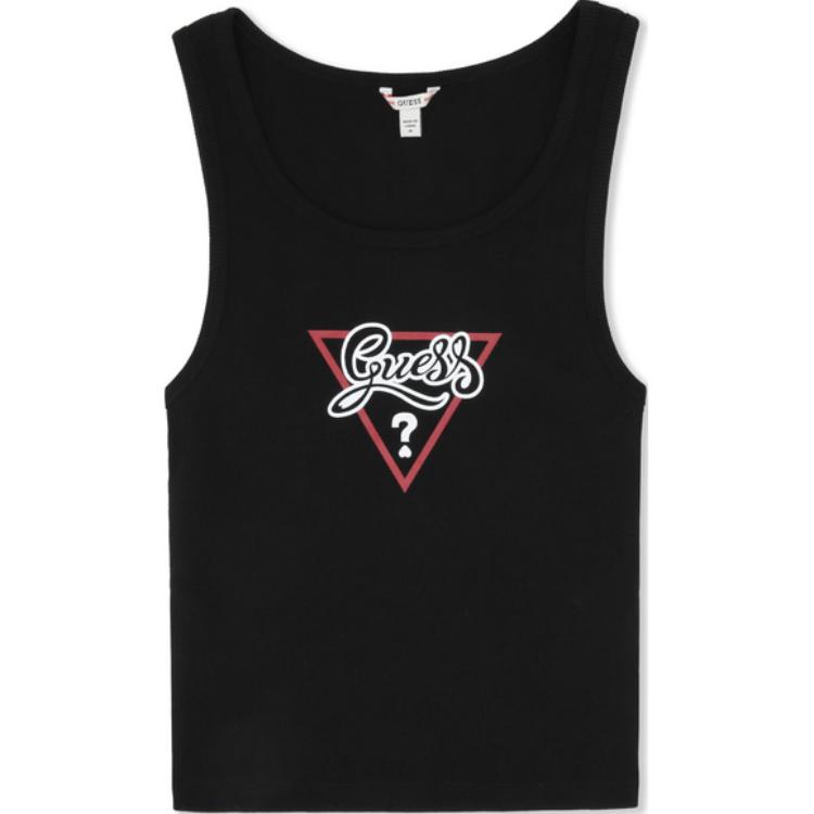 

YUEQI QI Топы для женщин с круглым вырезом и умеренным вырезом на спине GUESS, черный