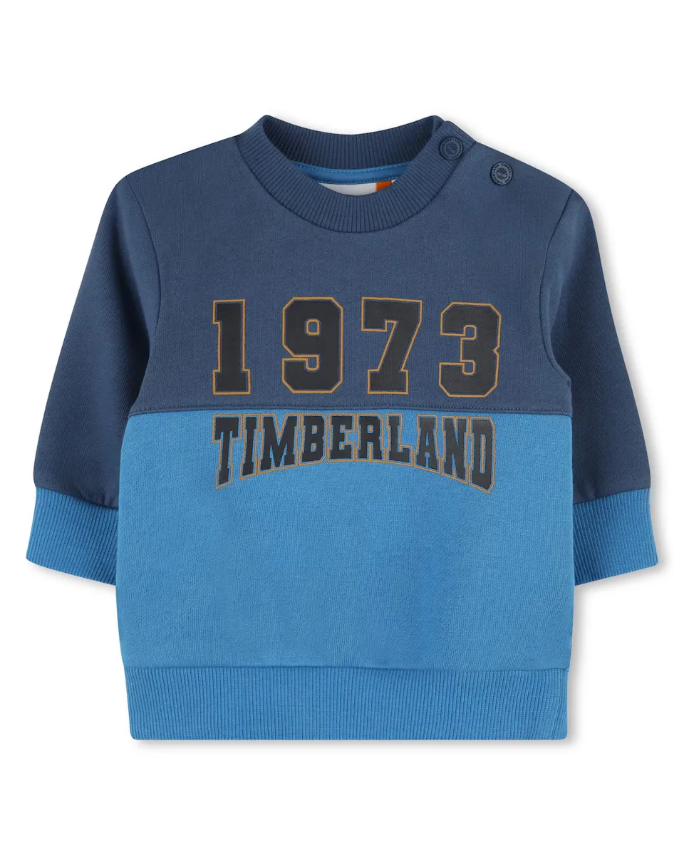 

Толстовка для мальчика в стиле колор-блок с логотипом спереди Timberland, синий