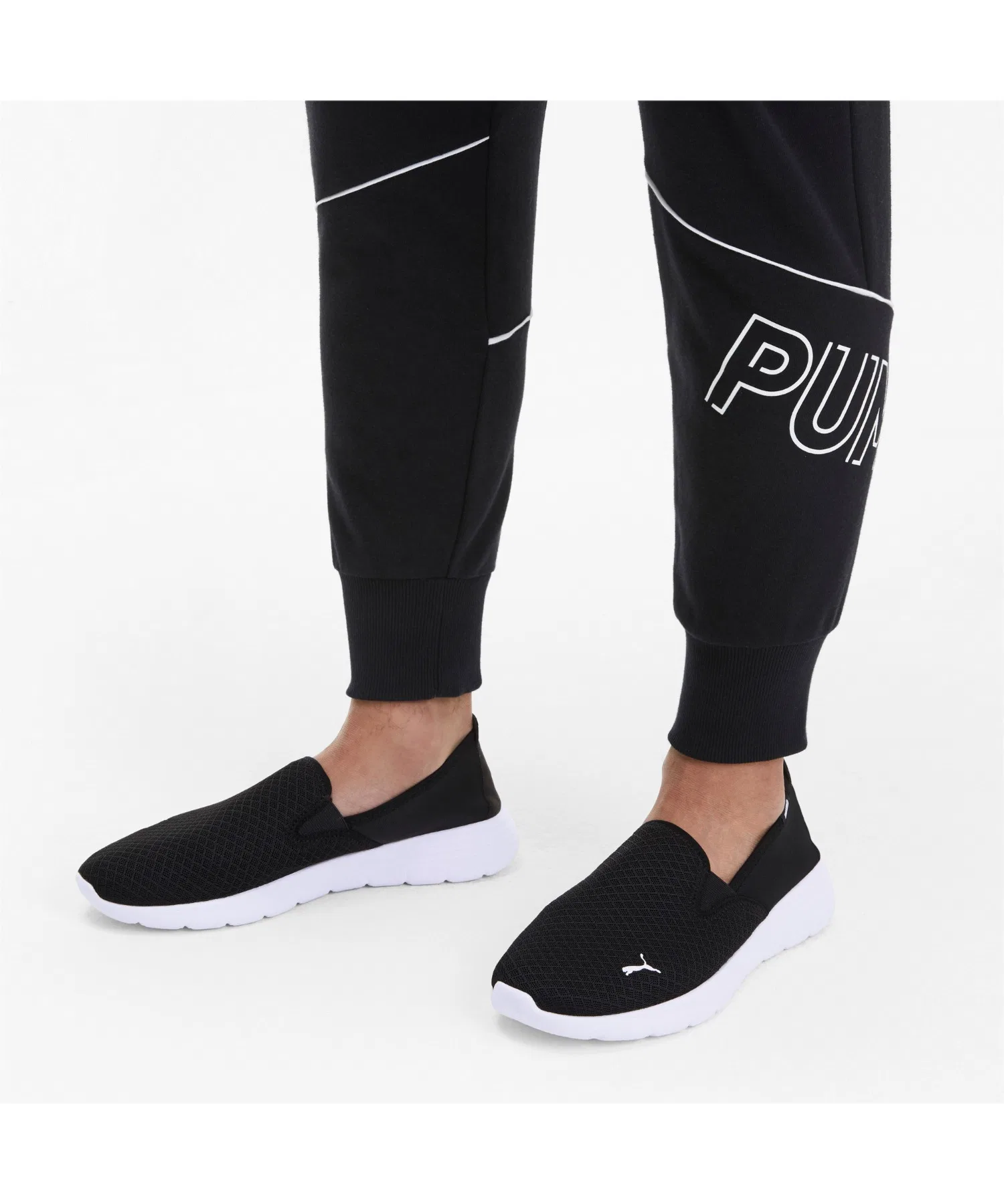Унисекс кроссовки Flex Renew SlipOn PUMA чёрные с розовым — фото 4