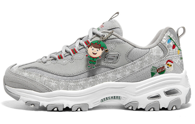 

Кроссовки Skechers D"Lites 1.0 Chunky Sneakers Women's Low-top Grey, White, Green, Red, Blue, серый