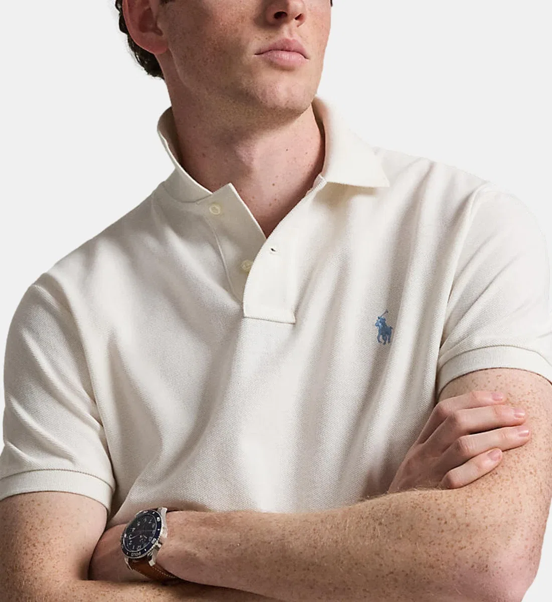 Поло из хлопка с индивидуальной посадкой POLO RALPH LAUREN, белый — фото 4