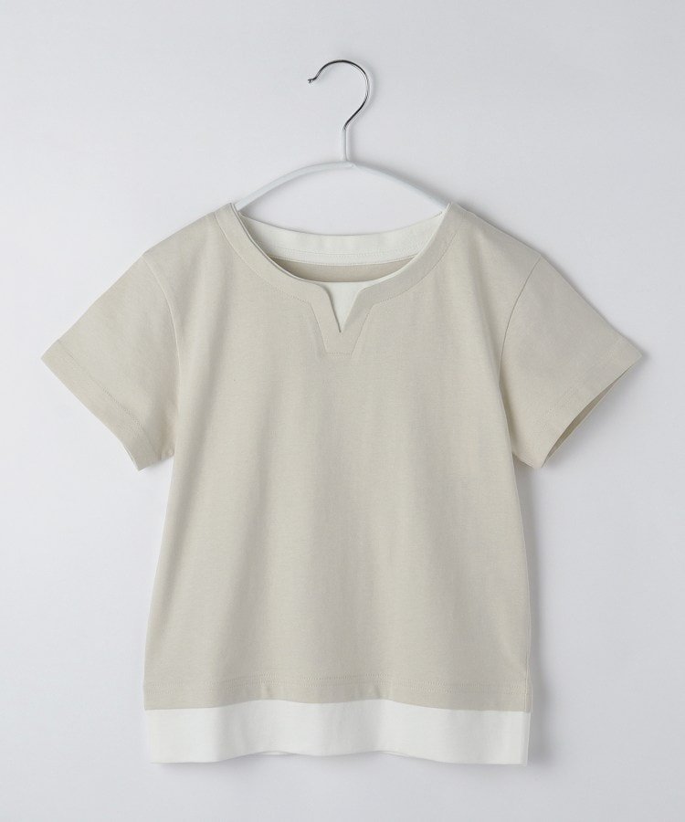 Футболка с вырезом-ключом THE SHOP TK, Light Beige (051)