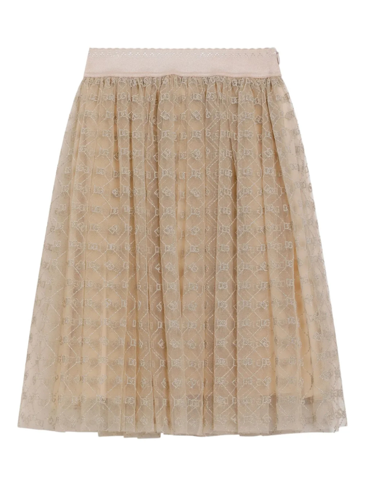 

Dolce & Gabbana Kids шелковая юбка миди, нейтральный