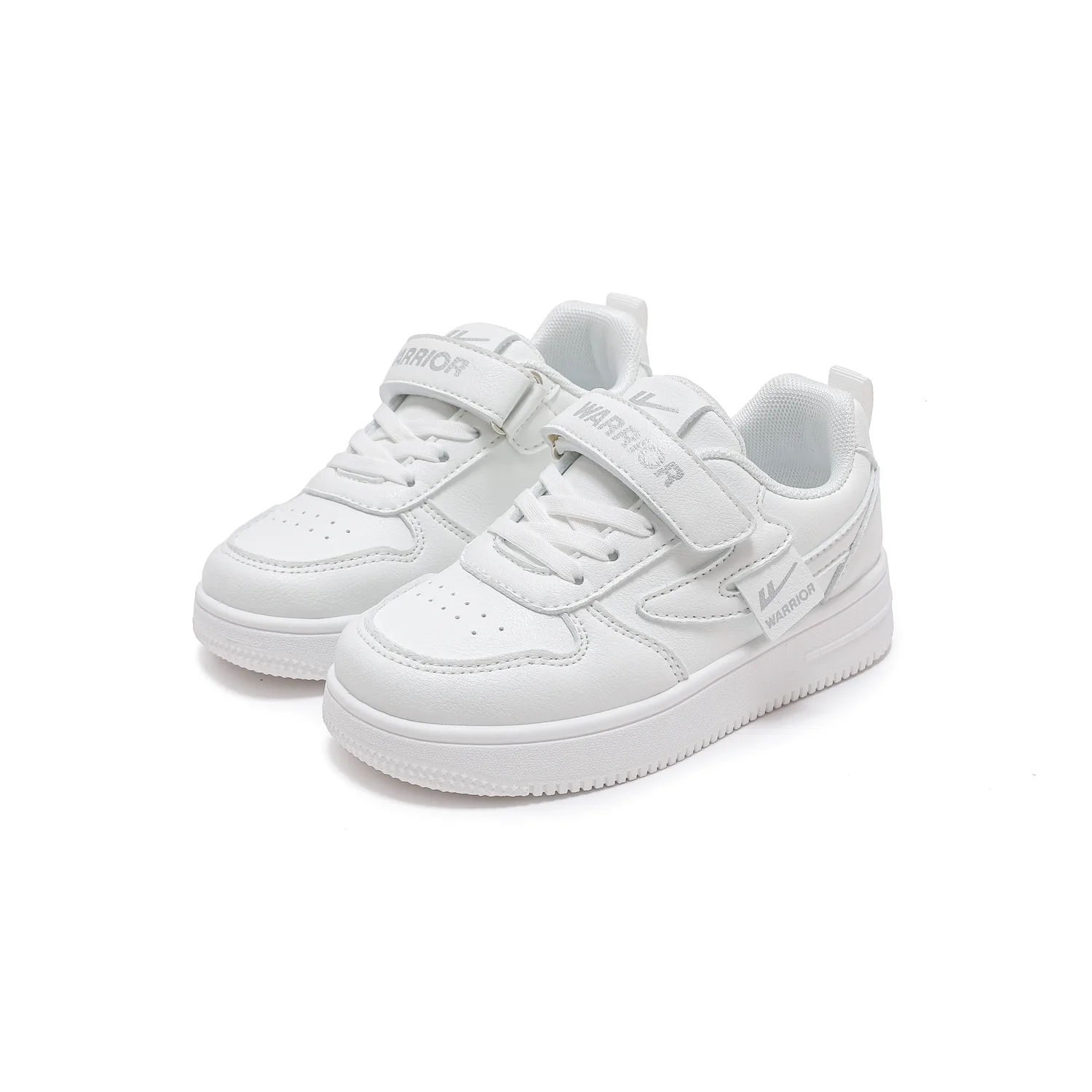 Детские скейтерские кроссовки low top с амортизацией, дышащие, легкие и устойчивые к истиранию WARRIOR, белый/синий — фото 4