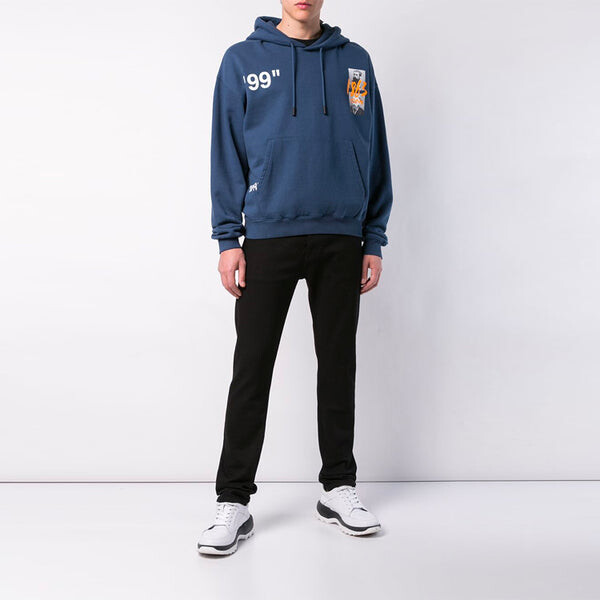 Толстовка mens summer over popover hoody blue Off-White, синий — фото 2