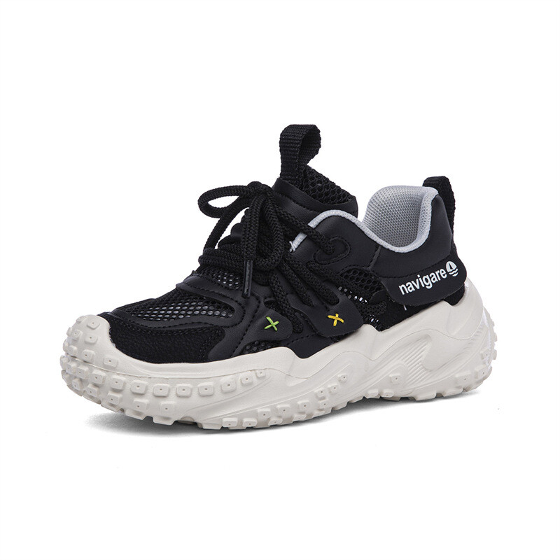 Кроссовки NAVIGARE Kids Lifestyle Shoes Kids Low-top Beige, черный — фото 2