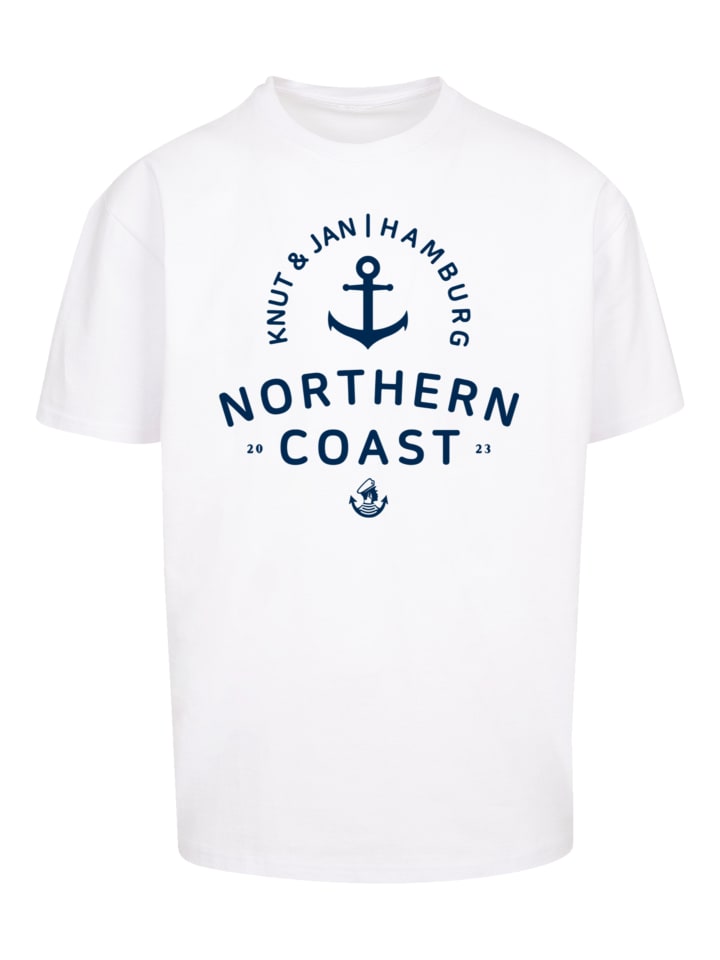 

Футболка большого размера North Sea Knut & Jan Hamburg белого цвета F4NT4STIC, Белый, Футболка большого размера North Sea Knut & Jan Hamburg белого цвета F4NT4STIC