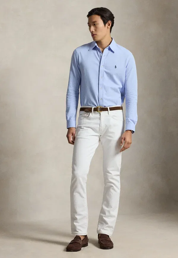 Футболка Polo Ralph Lauren Featherweight Mesh, цвет галька голубой — фото 2