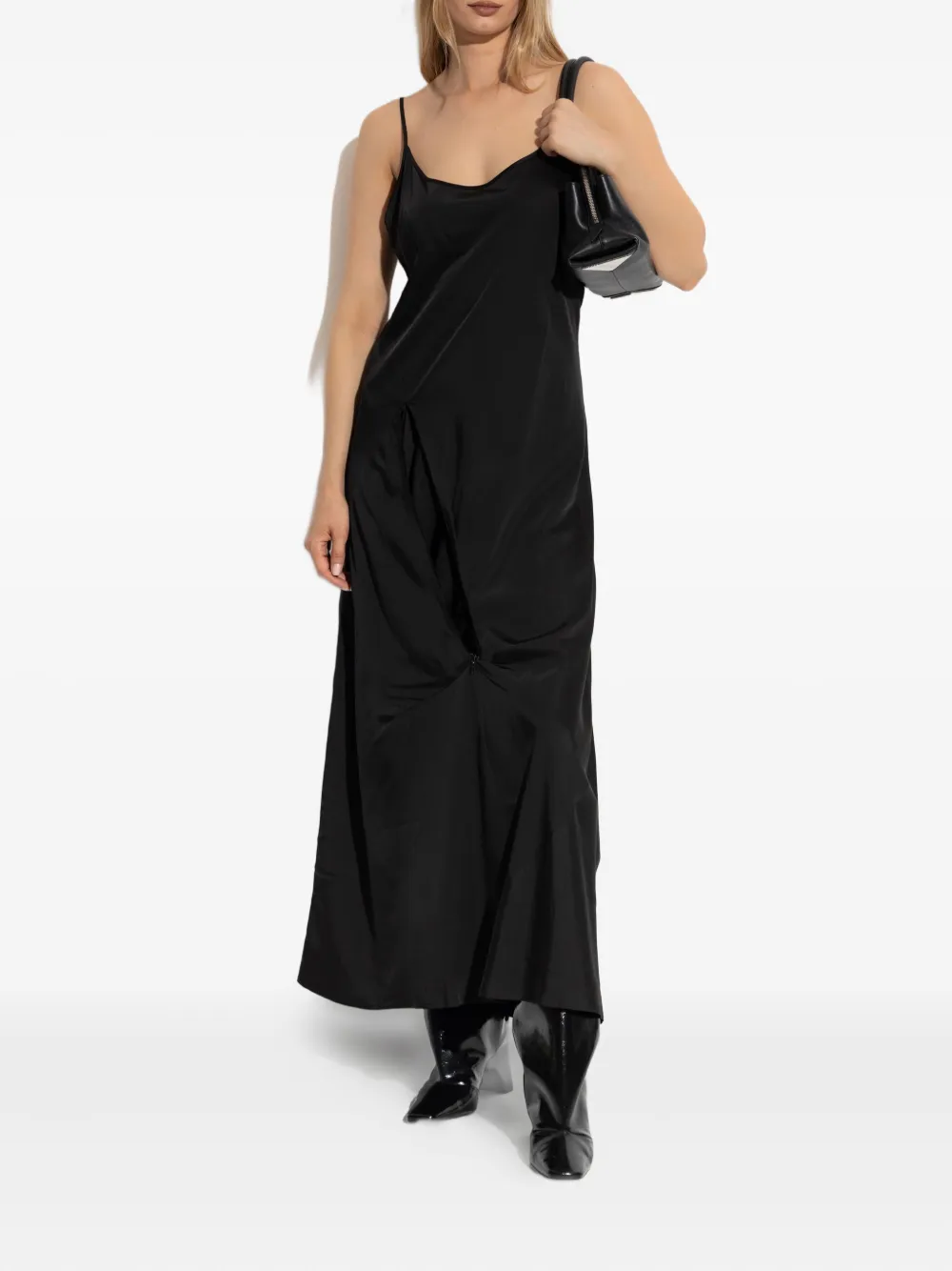 Платье асимметричного кроя с драпировкой VETEMENTS, черный — фото 2