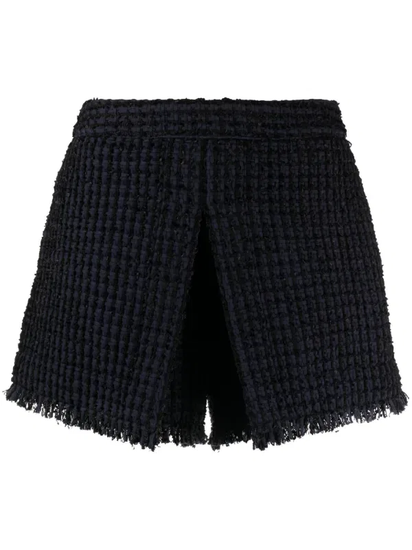 Твидовые шорты с бахромой Dsquared2, синий