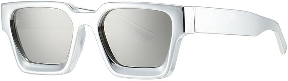 

Солнцезащитные очки UV400 с большой оправой в стиле панк, золотисто-серебристые зеркальные, для женщин и мужчин, для бега и занятий спортом на открытом воздухе UYPTK, Silver Silver