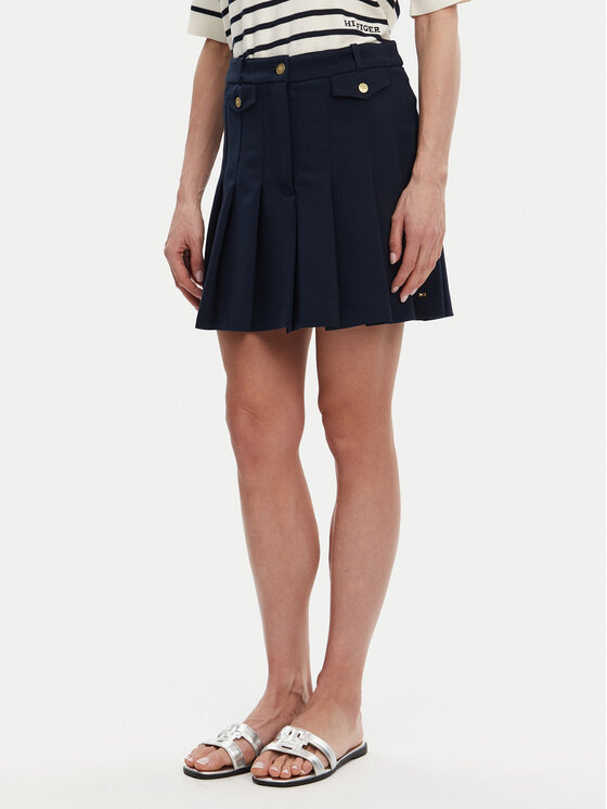 

Юбка в складку стандартный крой WW0WW44731 Tommy Hilfiger, синий