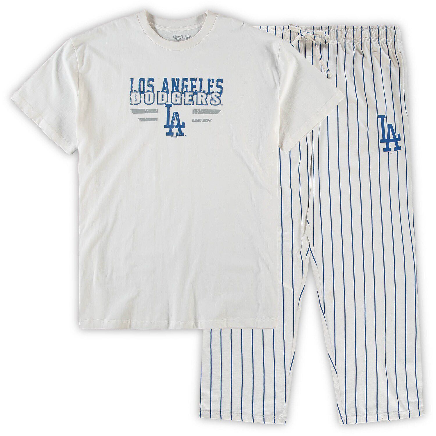 

Мужской комплект для сна Concepts Sport White/Royal Los Angeles Dodgers Big & Tall в тонкую полоску