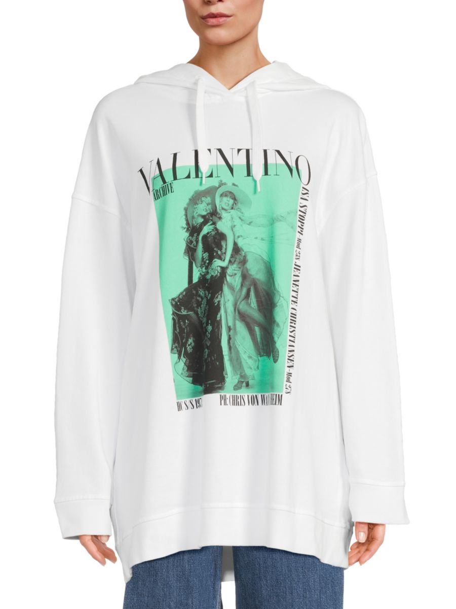

Графическая толстовка свободного кроя Valentino, белый мульти