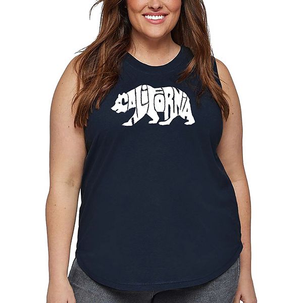 

Женский топ plus size с принтом California Bear La Pop Art, Navy