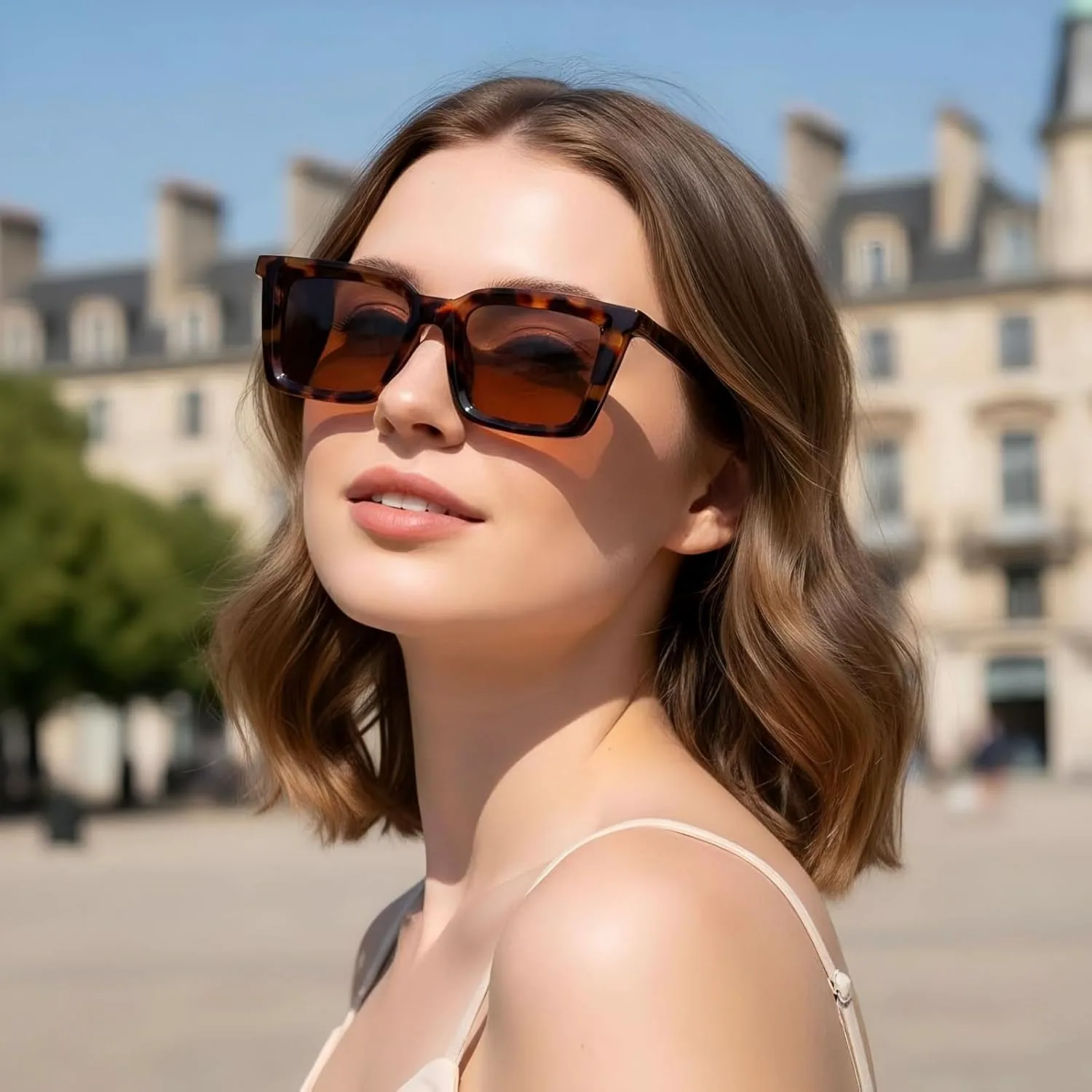 

Солнцезащитные очки Willochra Fashion Square для мужчин и женщин, ретро-прямоугольные солнцезащитные очки для женщин и мужчин с защитой от УФ-излучения UV400, C1