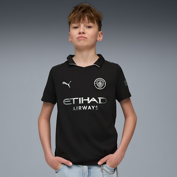

Футболка для больших детей Manchester City 25/26 Away Replica Puma, черный