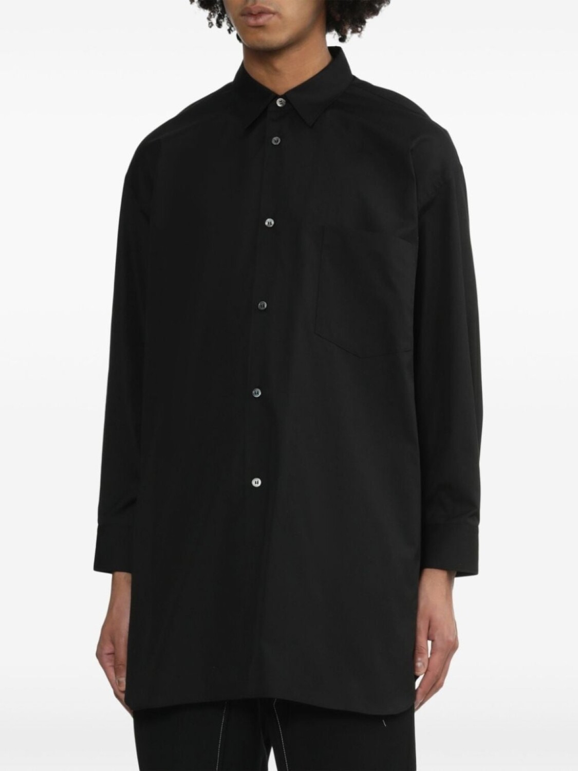 

Хлопковая рубашка с атласными вставками Black Comme Des Garçons, черный