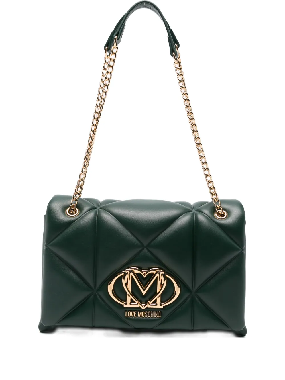 

Стеганая сумка на плечо с логотипом Love Moschino, зеленый