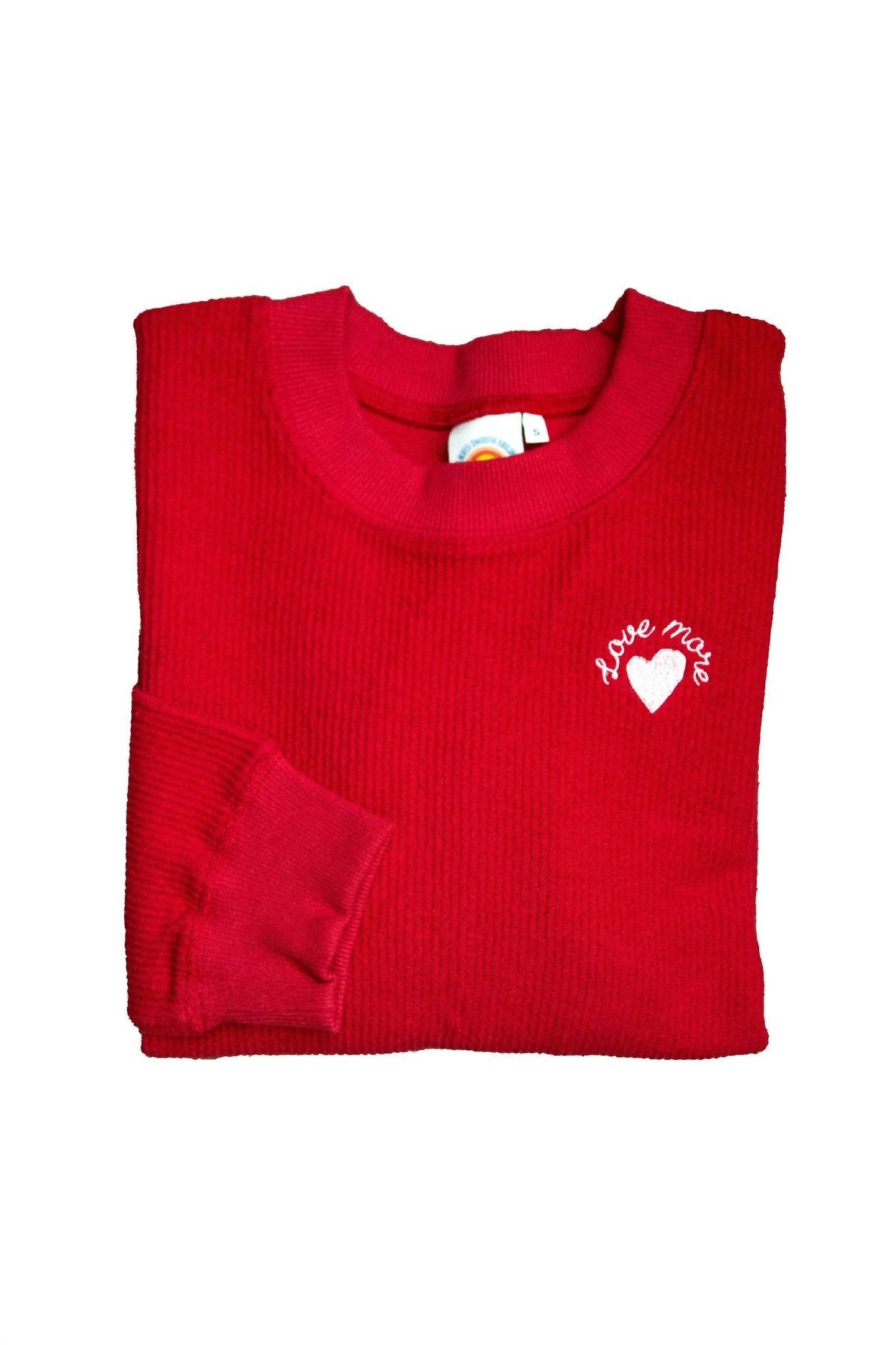 

Женская толстовка Love More с вышивкой и ребристой текстурой Boat House Apparel, красный