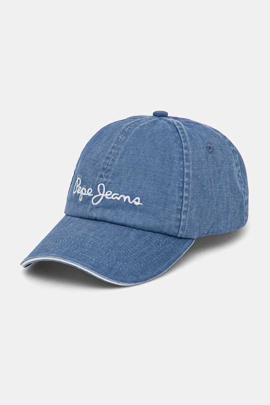 

Хлопковая кепка с козырьком Wei Cap Pepe Jeans, синий