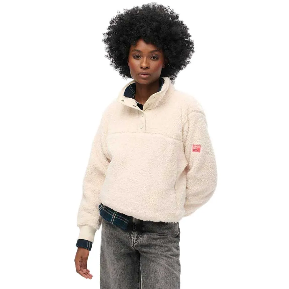 

Толстовка Superdry Super Soft Henley, бежевый