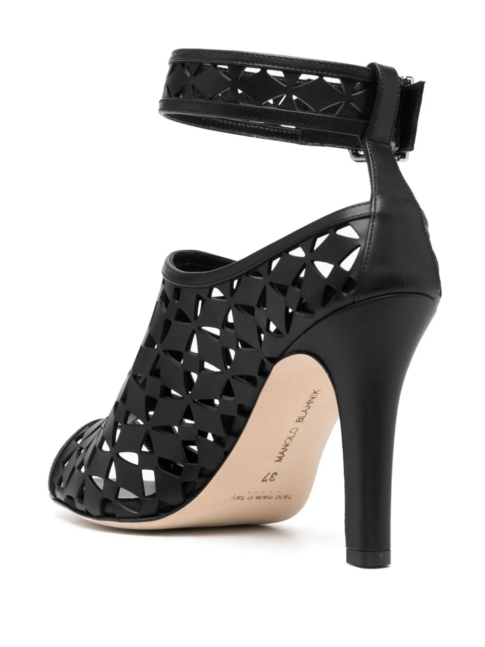Босоножки Tingah 105 с вырезами Manolo Blahnik, черный — фото 3