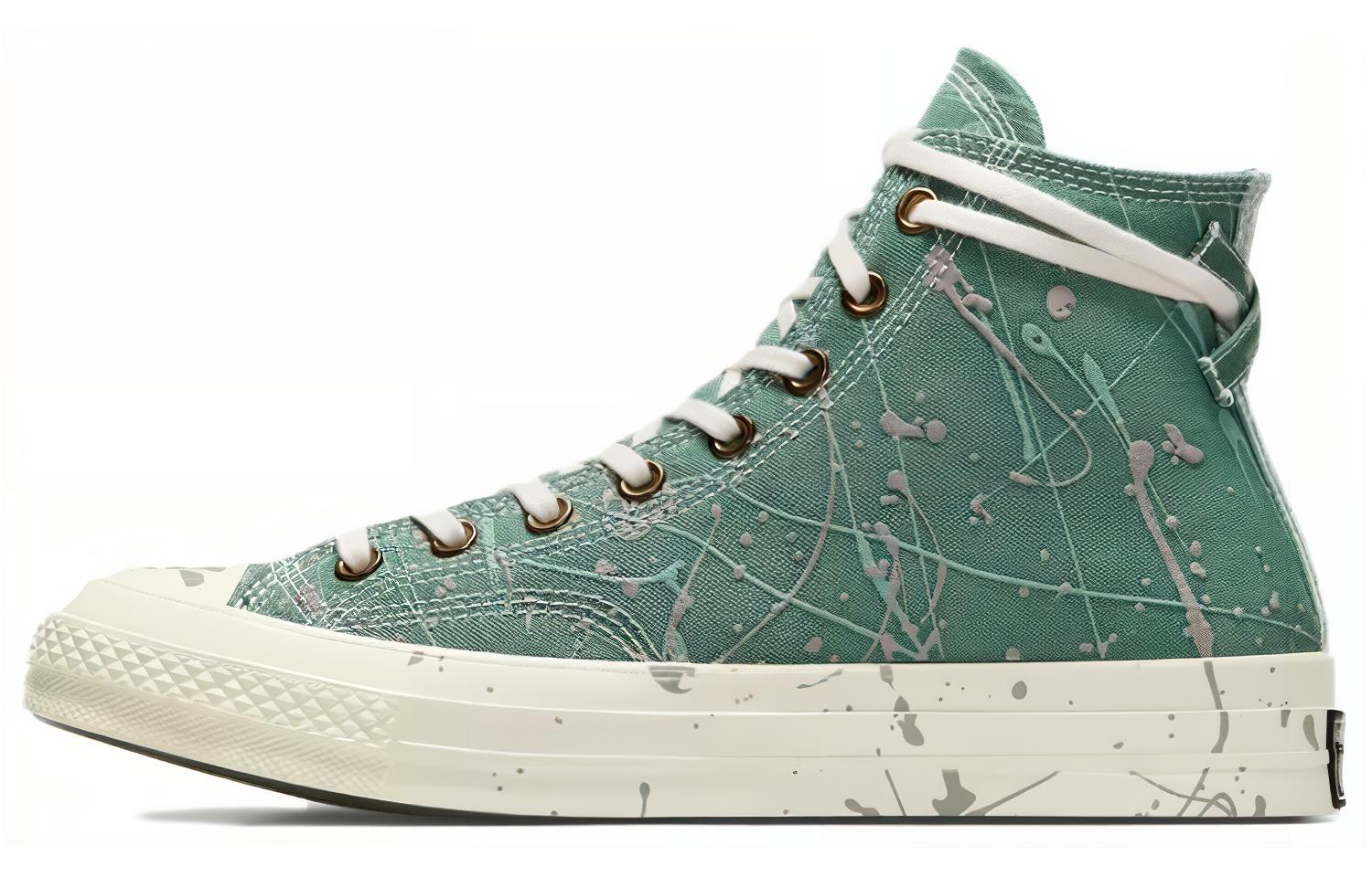 

Converse Чак 70 Хай с брызгами краски в цвете адмирал вязовый зелёный — серо-зелёный, цвет Green Gray