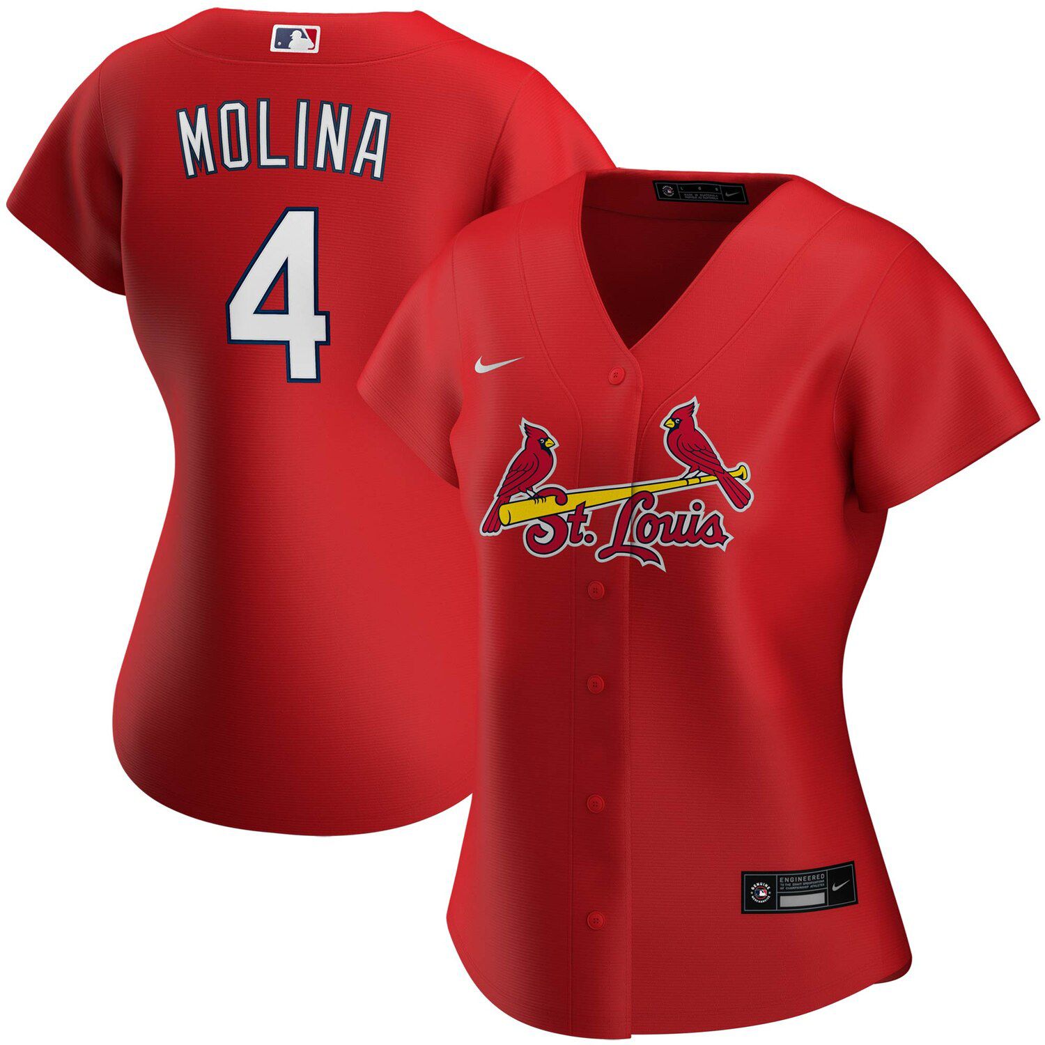 

Женская футболка Nike Yadier Molina Red St. Louis Cardinals Alternate Replica Player Nike